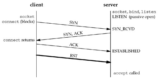 Figure 5.13. Receiving an RST for an ESTABLISHED connection before accept is called.