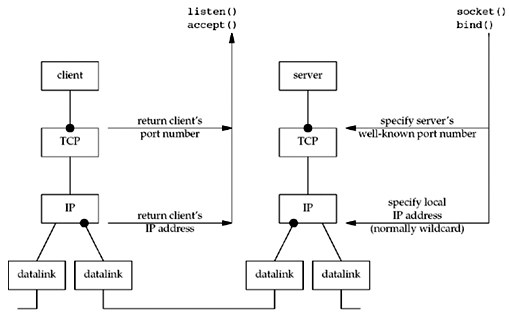 Figure 5.16. Summary of TCP client/server from server's perspective.